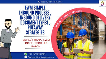 Simple Inbound process , Inbound delivery document types , Putaway strategies| SAP EWM  by Mr. Naidu