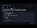 1.1. Modern Block Registration. WordPress