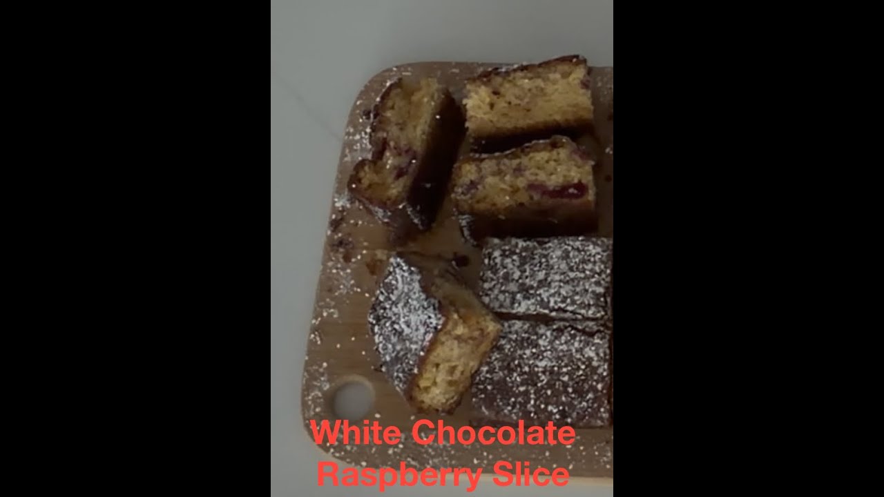 Steps to making a White Chocolate Raspberry Slice