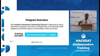 Hacksat Ambassador: Introduction to Hacksat Ambassadors Onboarding Training