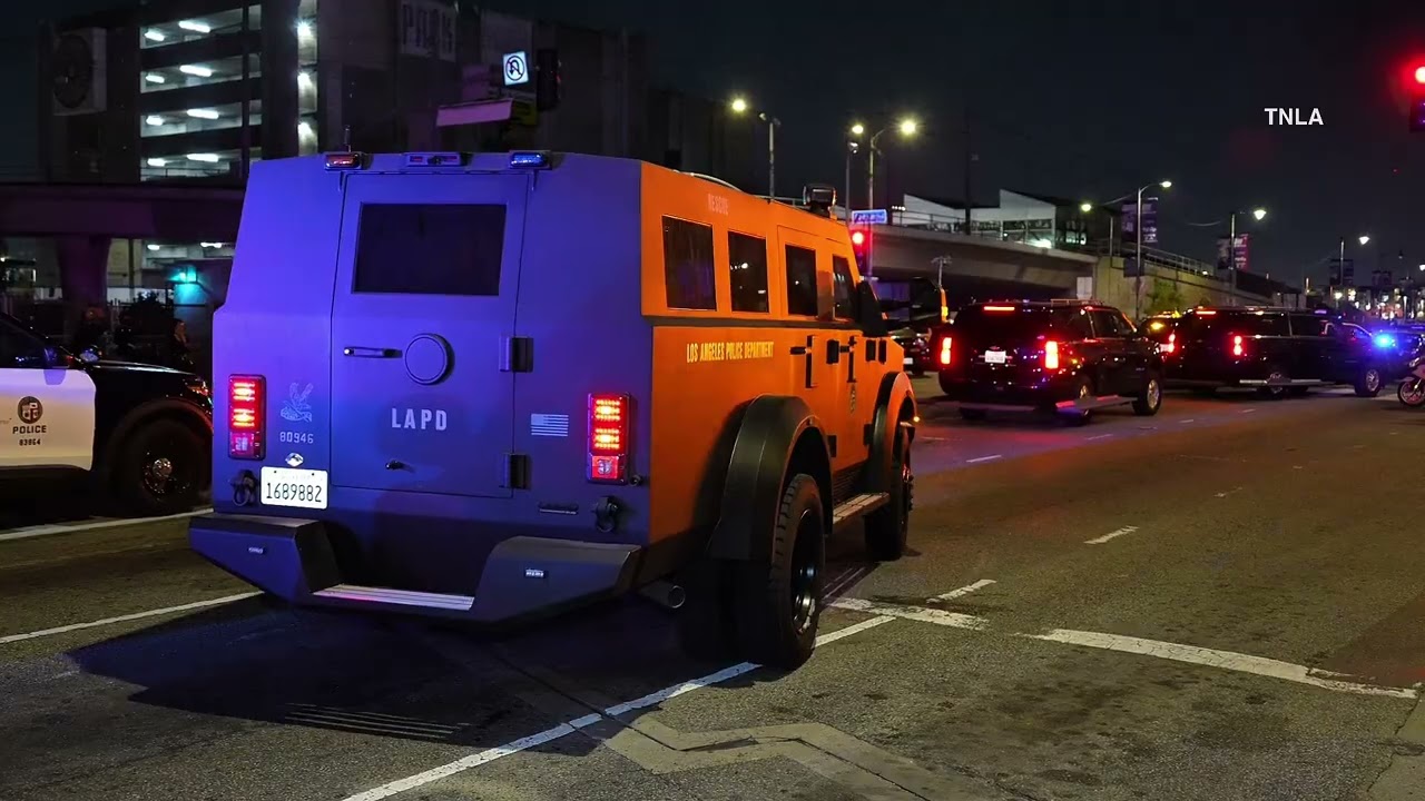 LAPD SWAT and Metro Units arrive at DTLA Protests
