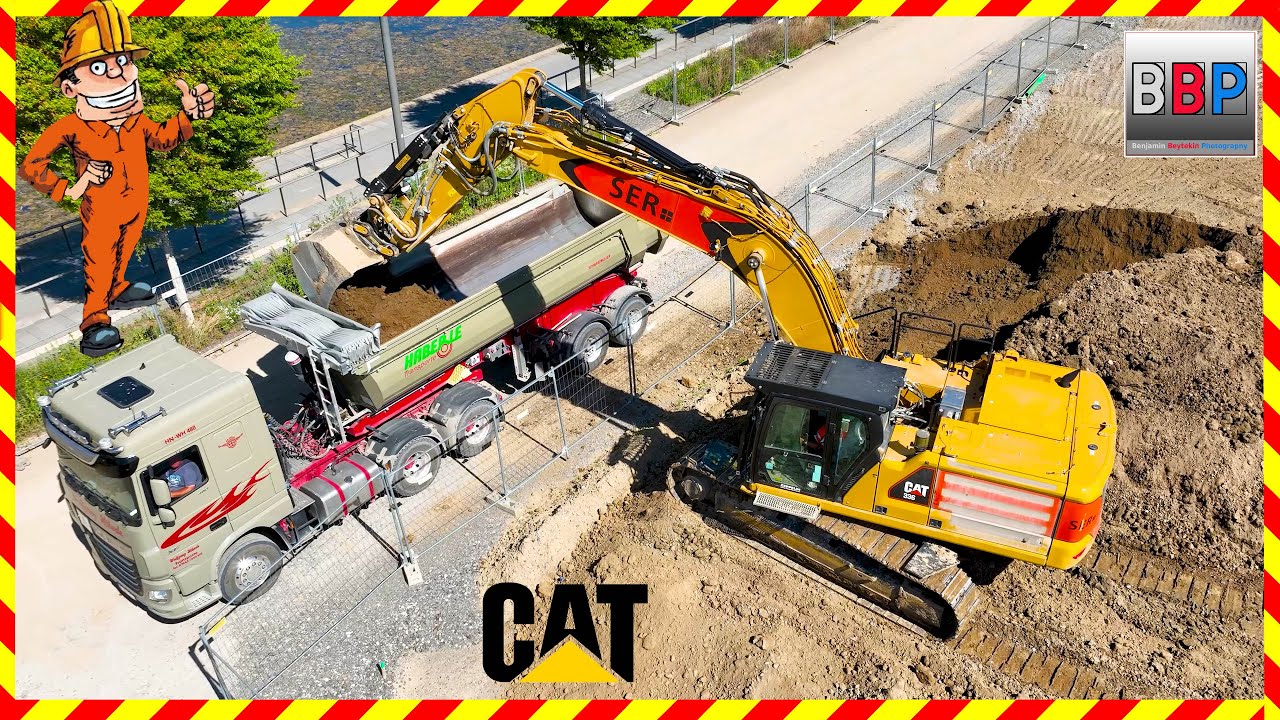👷 CAT 336 Next Gen & Mercedes, DAF Trucks, Heilbronn, 2023.