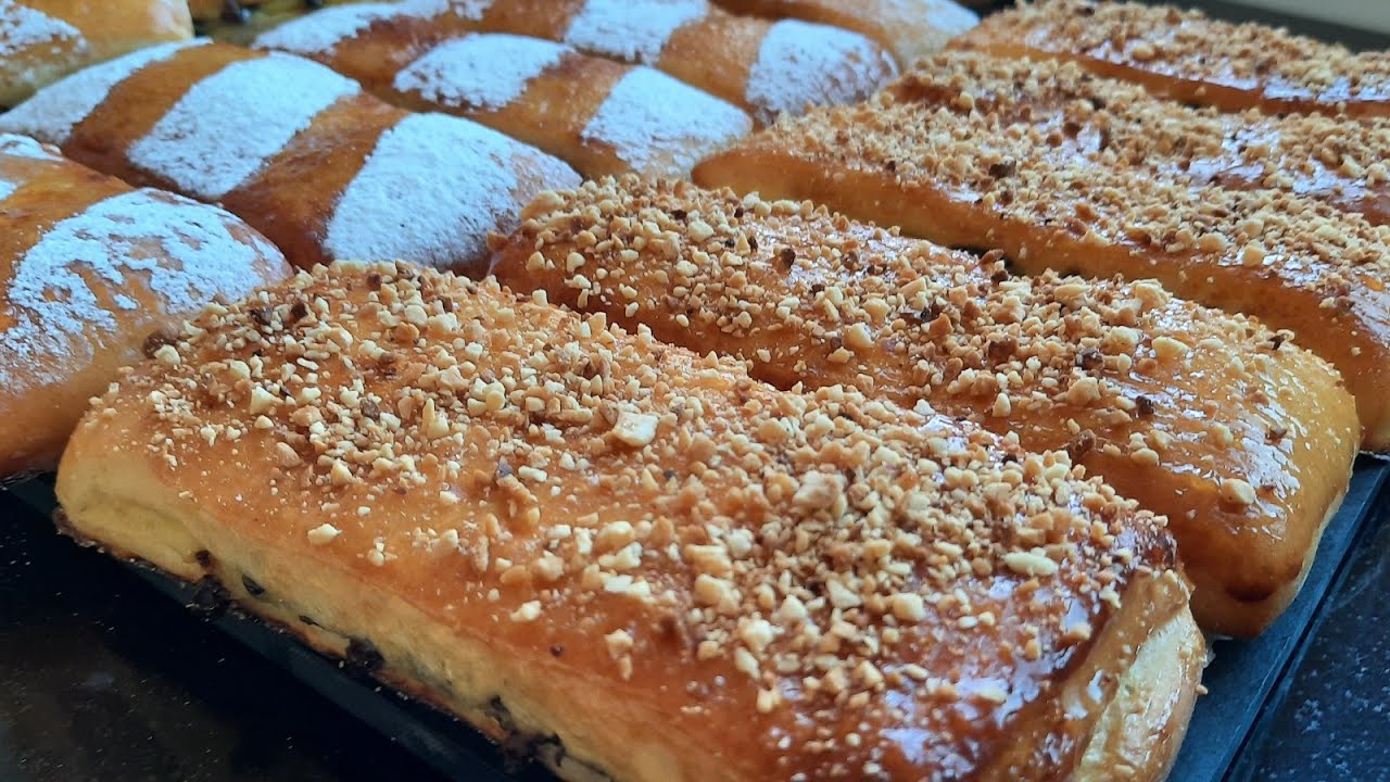 فطائر البان سويس بعجين سحري هشة طرية قطنية بحشوة الكاسترد بنينة بزاف تفرج حتى الاخر مع حيلة عجيبة!!!