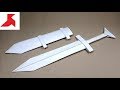 Diy   how to make a medieval sword with a scabbard from a4 paper