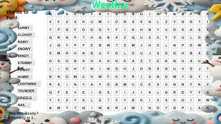 Word Search Challenge | Train Your Brain with Word Matrix 🧠 | Weather Theme Puzzle Reveal screenshot 3