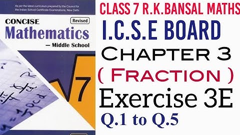 Exercise 3E Q.1 to Q.5 Class 7 ICSE Maths Selina publisher
