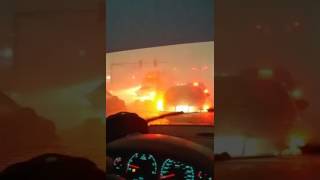 Semi Truck Collapses on Car