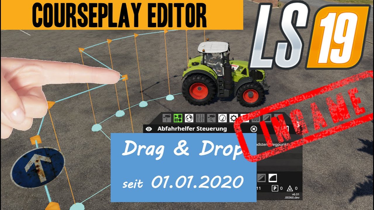 ➡️LS19 INGAME-Courseplay-Editor jetzt aktiv. Kurs bearbeiten, Punkte verschieben+hinzu+löschen