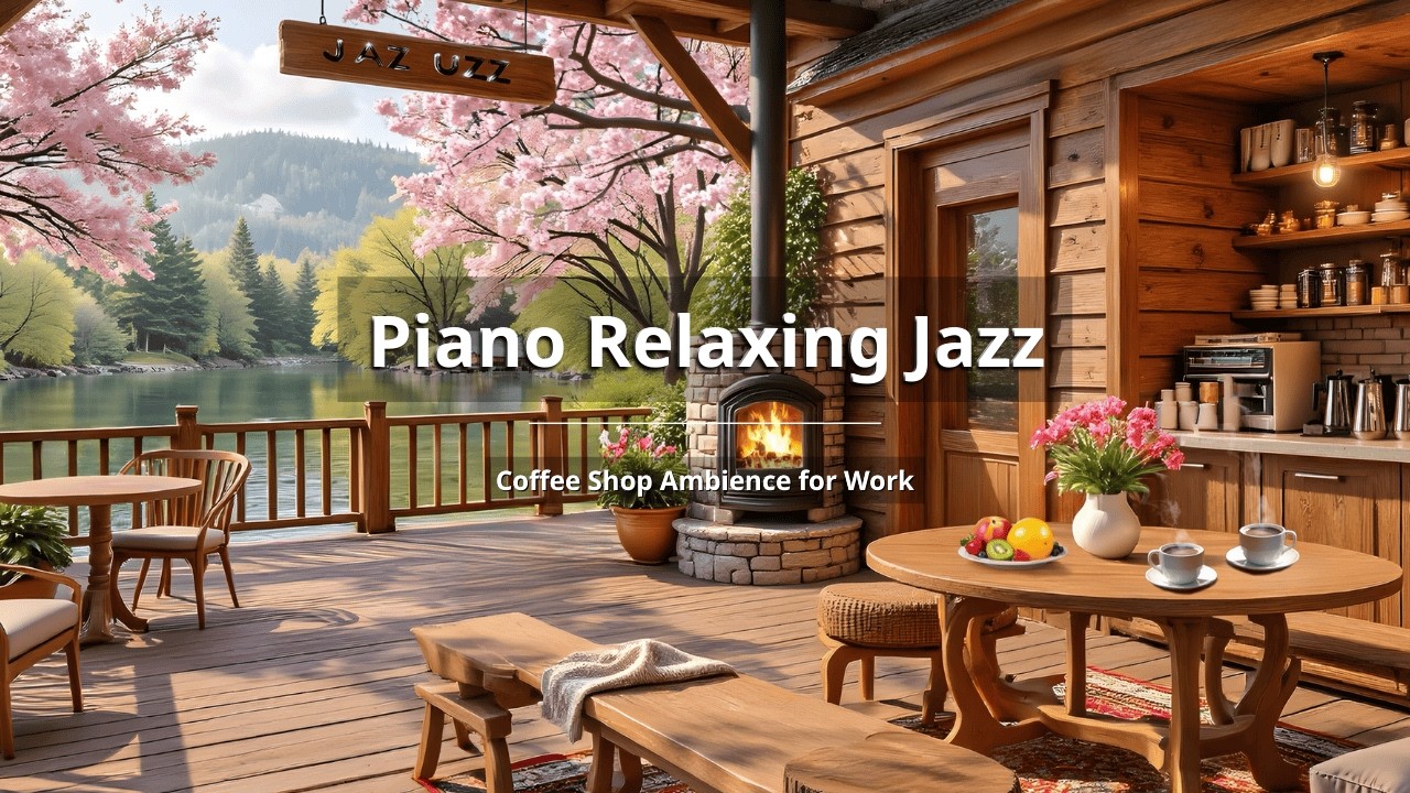 NO ADS | 🌼 Early Spring Morning Jazz at Coffee Shop Ambience for Relax, Work & Study
