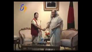 Sushma Swaraj meets Bangladesh PM Sheikh Hasina