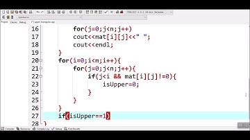 How to check if the given matrix is upper triangular or not in C++