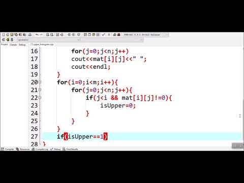 How to check if the given matrix is upper triangular or not in C++