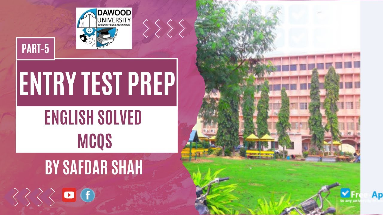 Dawood University Entry Test Preparation Part 5 | English Solved Mcqs | #englishmcqs  #test  #duet