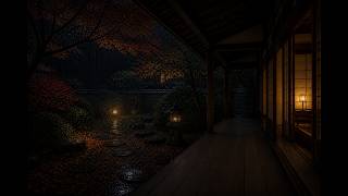Autumn Rain Night in Japan | ASMR Relaxing Rain Sounds for Deep Sleep (8 Hours)