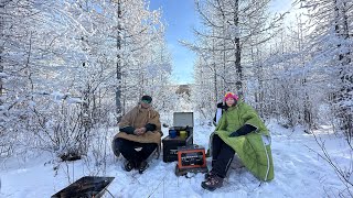 : -50      | Winters camping Darkhad  ASMR (nature, real sounds)