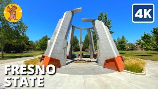 Fresno State Campus Walking Tour | CSU Fresno {4k} 🔊 Binaural Sound