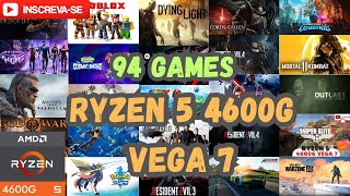 94 Jogos testados no Ryzen 5 4600g | 16GB Ram | Sem placa de vídeo