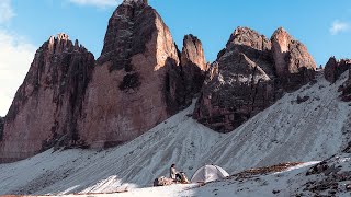 Silent Hiking and Snow Camping in the Dolomites – Led by the Winds of Nature | Camping ASMR