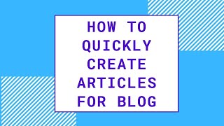 How to quickly create articles for blog (Spin Rewriter review) News