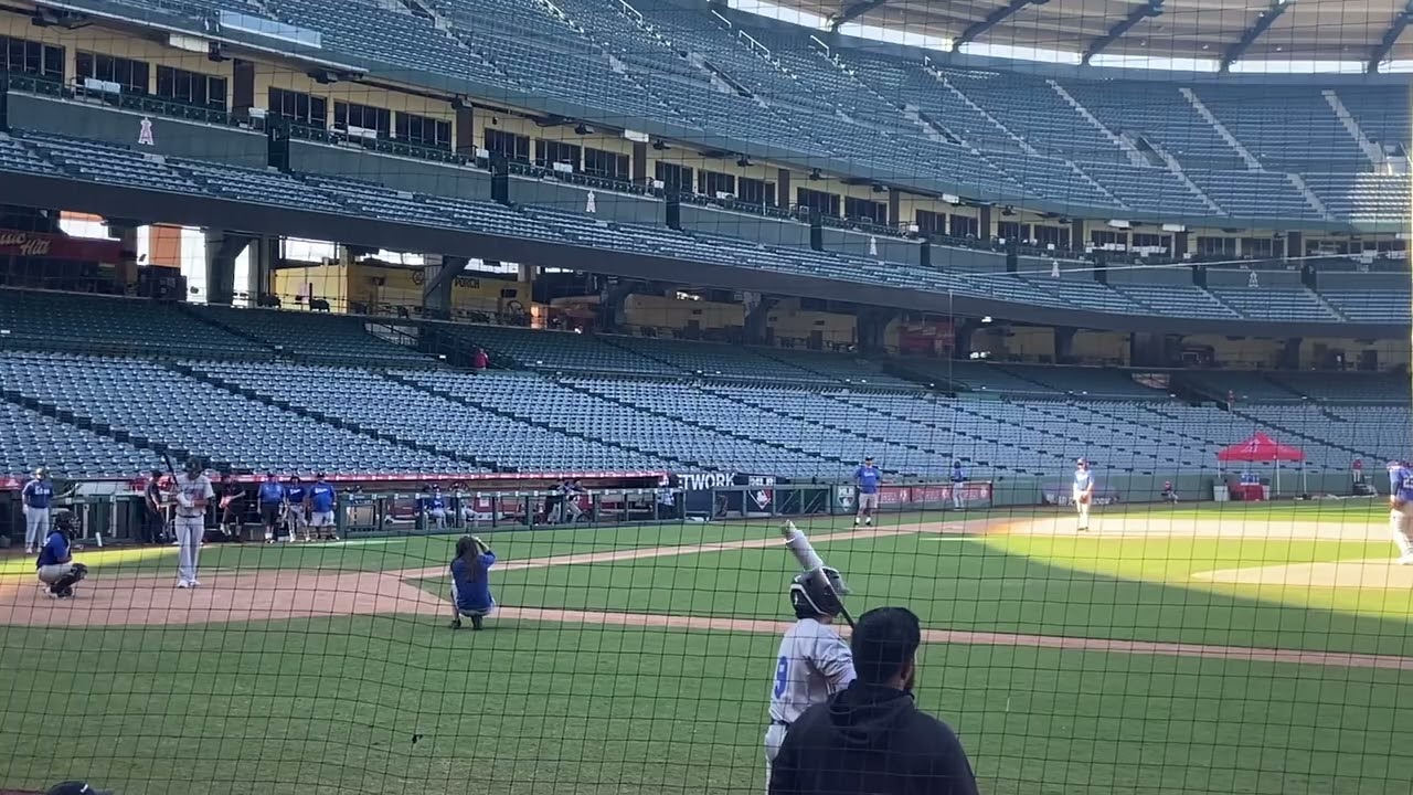 Eric East LA Dodgers at Anaheim stadium Oct 2023