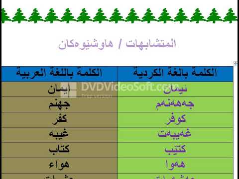 كلمات متشابه في اللغة الكرديه و العربيه تعلم اللغة الكرديه الدرس الواحد وثلاثين