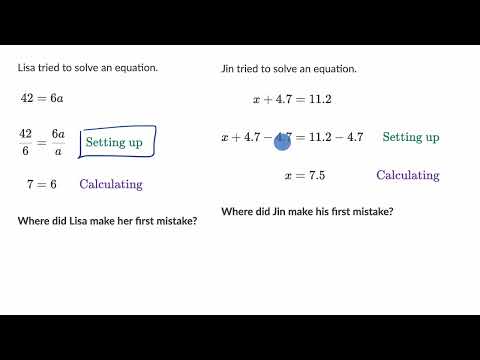 Finding mistakes in one-step equations | 6th grade | Khan Academy
