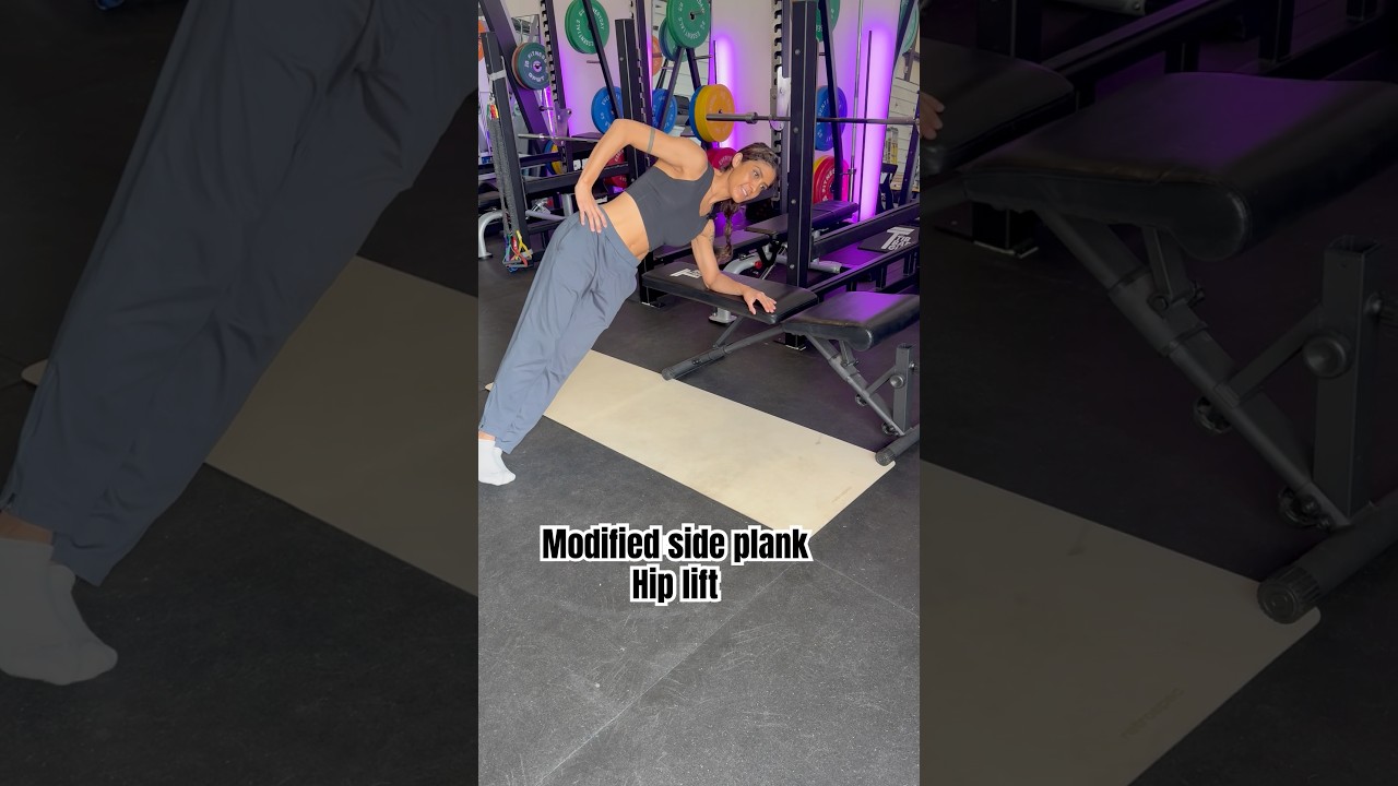 Modified side plank -hip lift