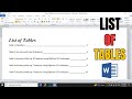 How to Create & Update List of Tables in MS Word Urdu/Hindi | Table of Tables in Word