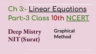 NCERT | CBSE | Class 10 | Linear Equations | Mathematics | Part 3 | Graphical Method