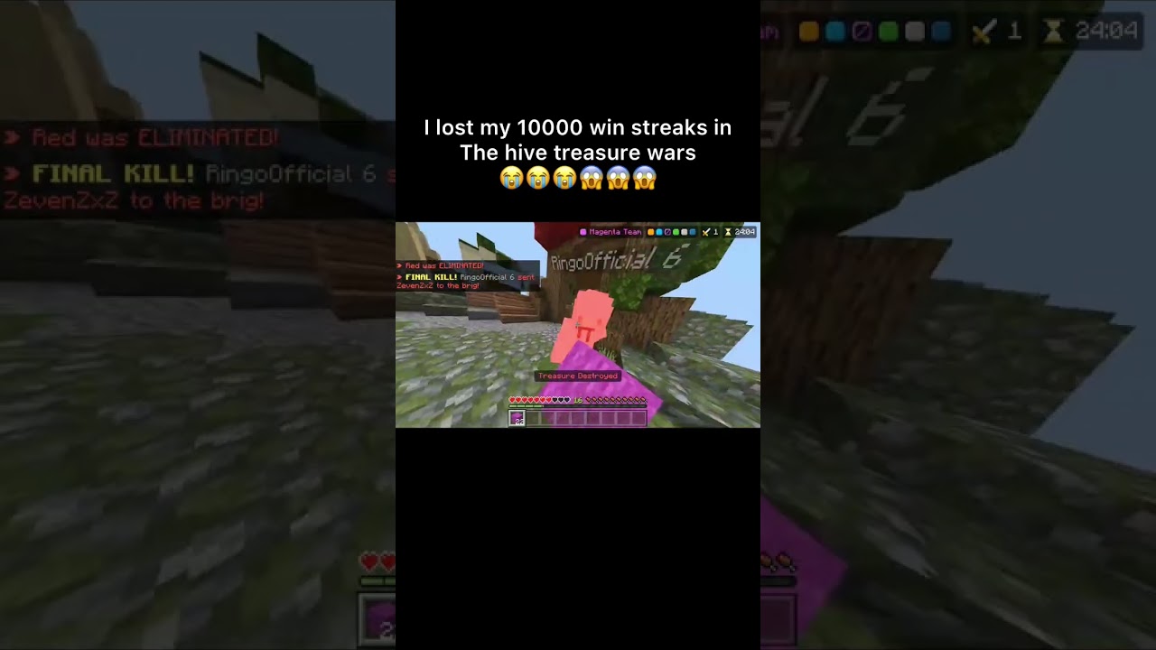 I lost my 10000 win streaks in the hive treasure wars 😱😱😱😭😭😭