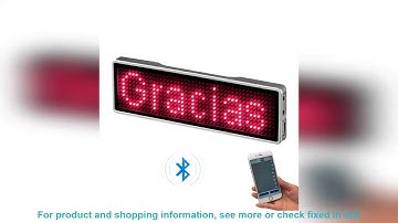 Rechargeable Bluetooth Digital LED Badge Insignia DIY Programmable Scrolling Message Board Mini LED