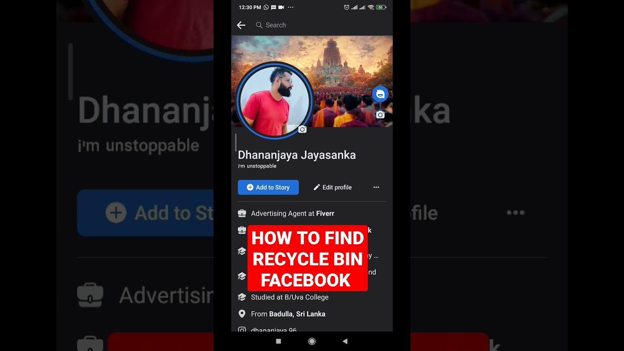 HOW TO FIND RECYCLE BIN FACEBOOK