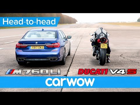 BMW M760i vs new Ducati Panigale V4 - DRAG RACE | Head-to-Head