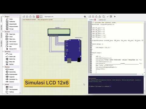 Simulasi LCD 16x2 dengan Arduino Uno Menggunakan SimulIDE