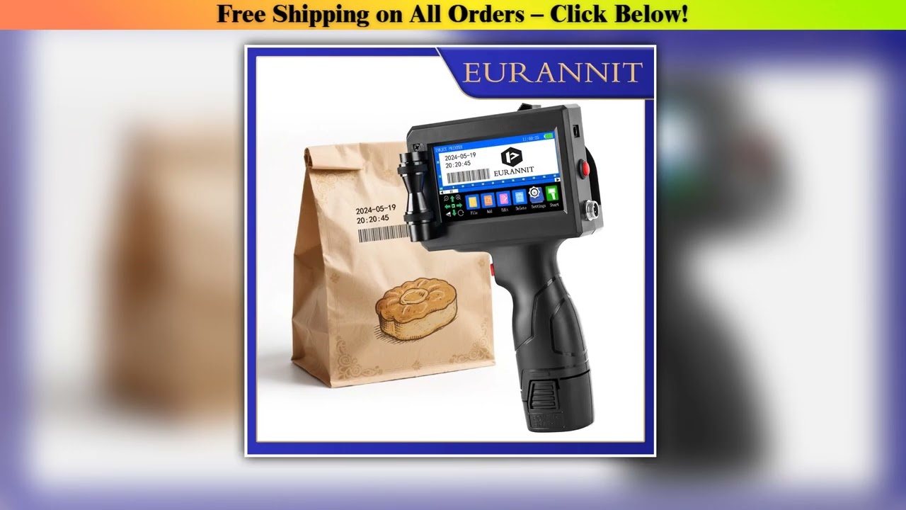 EURANNIT E15 Portable Printer 12.7mm/25.4mm Handheld Inkjet Printer Batch Number Logo Date QR