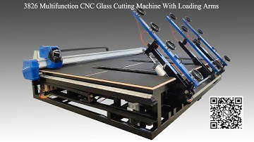 3826 Multifunction CNC Glass Cutting Machine with loading and breaking all in one WA:+86-18396806919