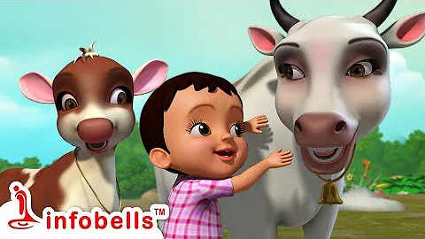 Meri Gaiya Aati Hai Mujhko Doodh Pilati Hai | Hindi Rhymes for Children | Infobells