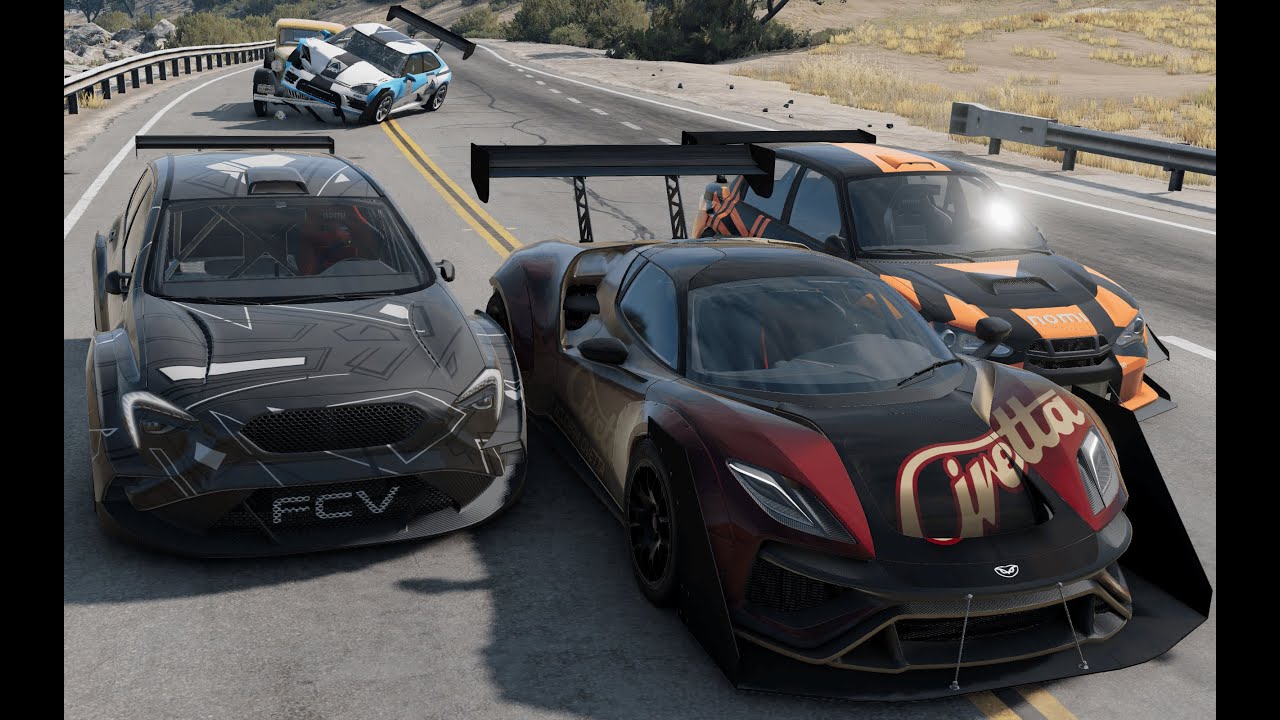 Extreme road racing in BeamNG Multiplayer: Race Manager Cannonball runs ...