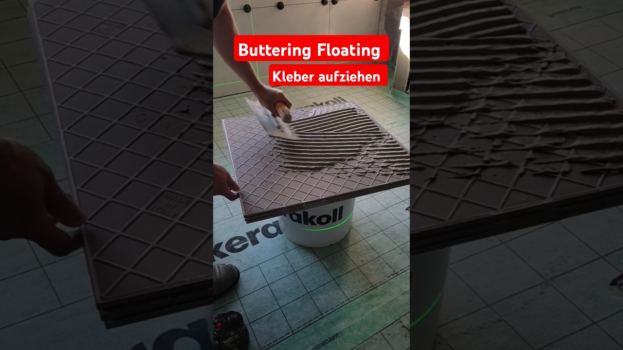 Fliesenkleber aufziehen für Buttering Floating 