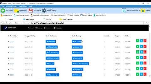 Demo Aplikasi Penjualan Menggunakkan PHPRAD