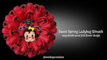 Cute Ladybug Wreath: Step-by-Step Deco Mesh Tutorial @MonkeysCreations
