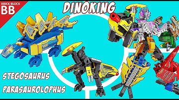 Speed Build Dinoking !! (part 3) ⚡️ Unboxing & Assembly Lego Transformers combiner Sembo Block 6in1
