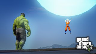 Goku God Mode Vs Incredible Hulk Epic Fight Moment ( GTA V Mods )