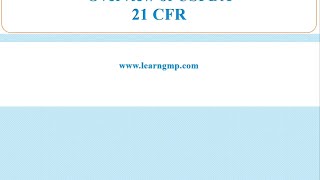 US FDA 21 CFR overview