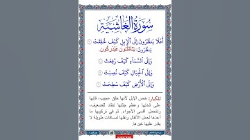 معاني كلمات سورة الغاشية | الآيات من 17 إلى 20 | التلاوة بصوت طفل