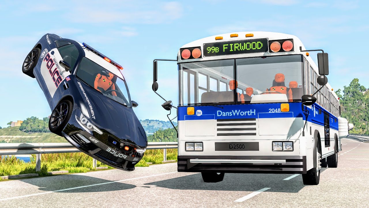 Crazy Police Chases #108 - BeamNG Drive Crashes