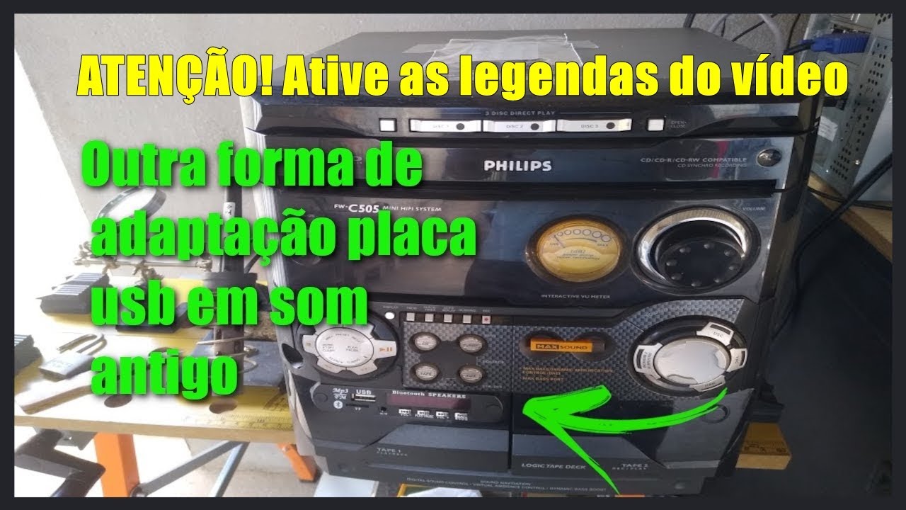 Outra forma de adaptação placa usb em som antigo