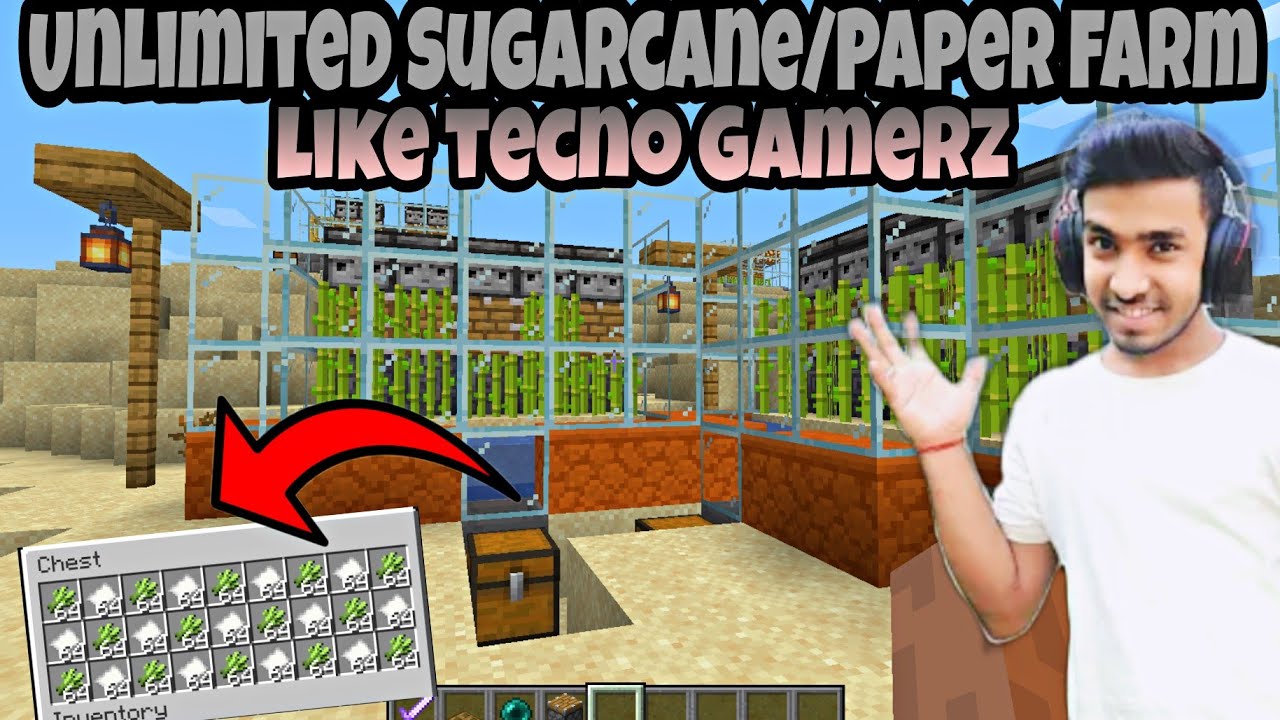 How to make Unlimited Sugarcane/Paper farm like Techno Gamerz in ...