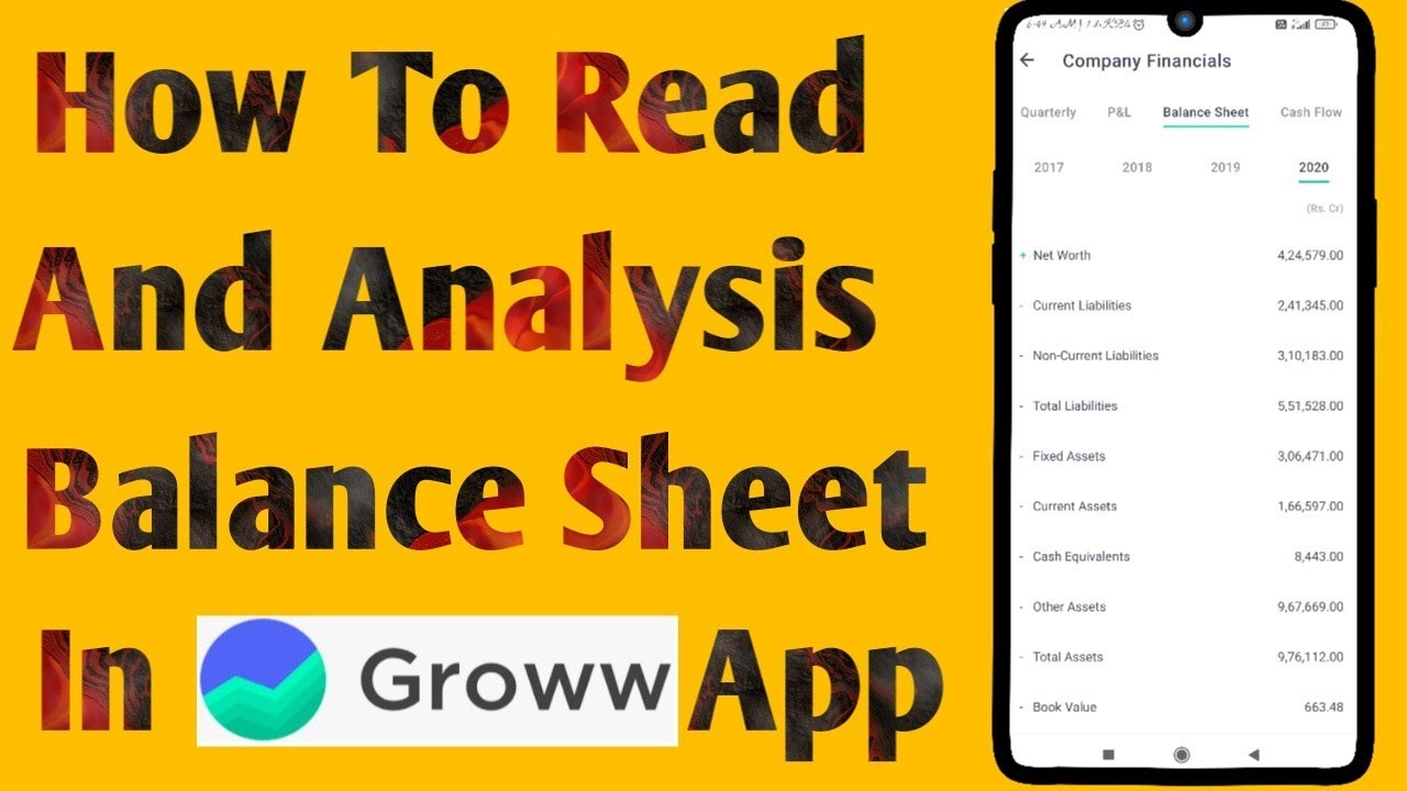 How To Read And Analysis Balance sheet In groww app