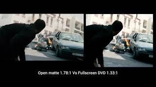 The Bourne ultimatum (Thai dub) aspect ratio comparison open matte vs fullscreen dvd carbomb scene